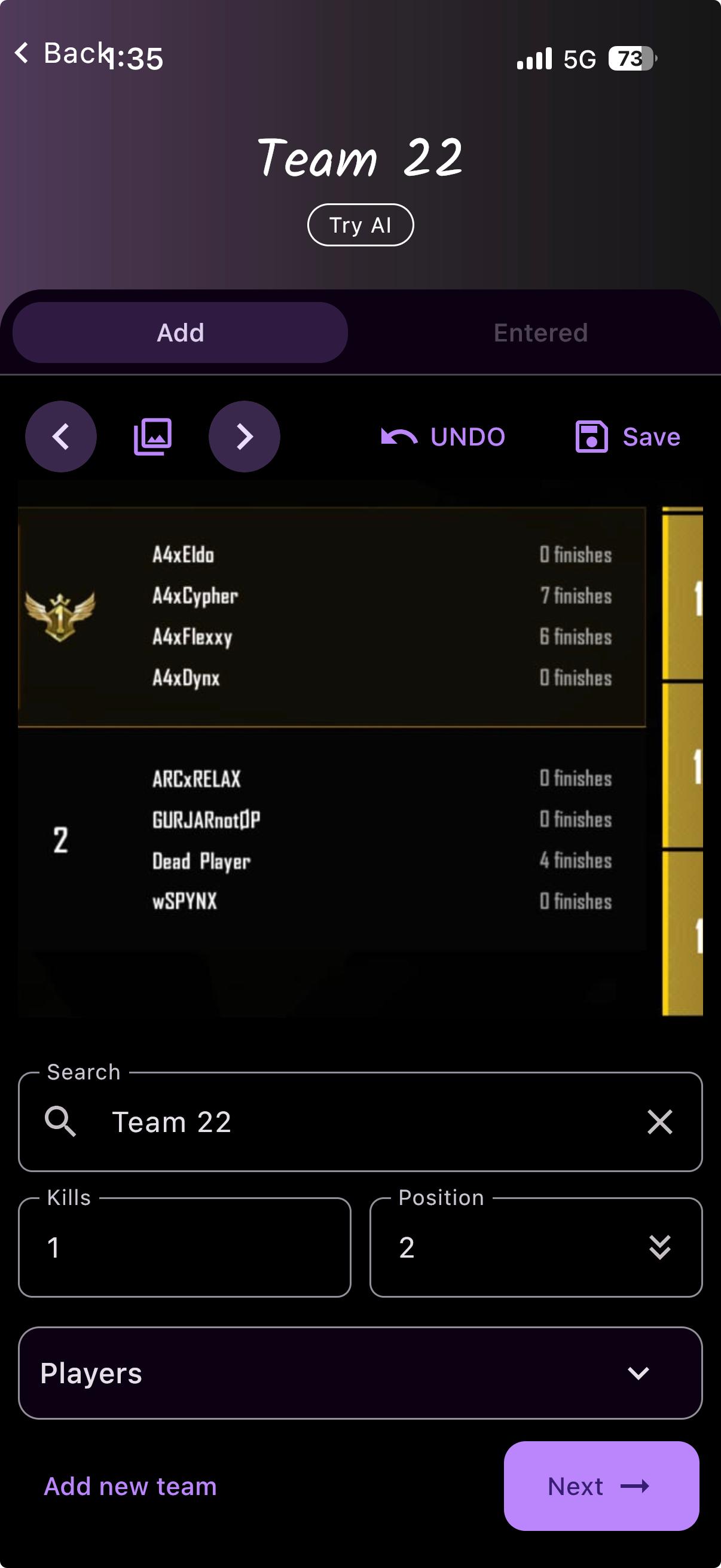 Keep the result screenshot in view