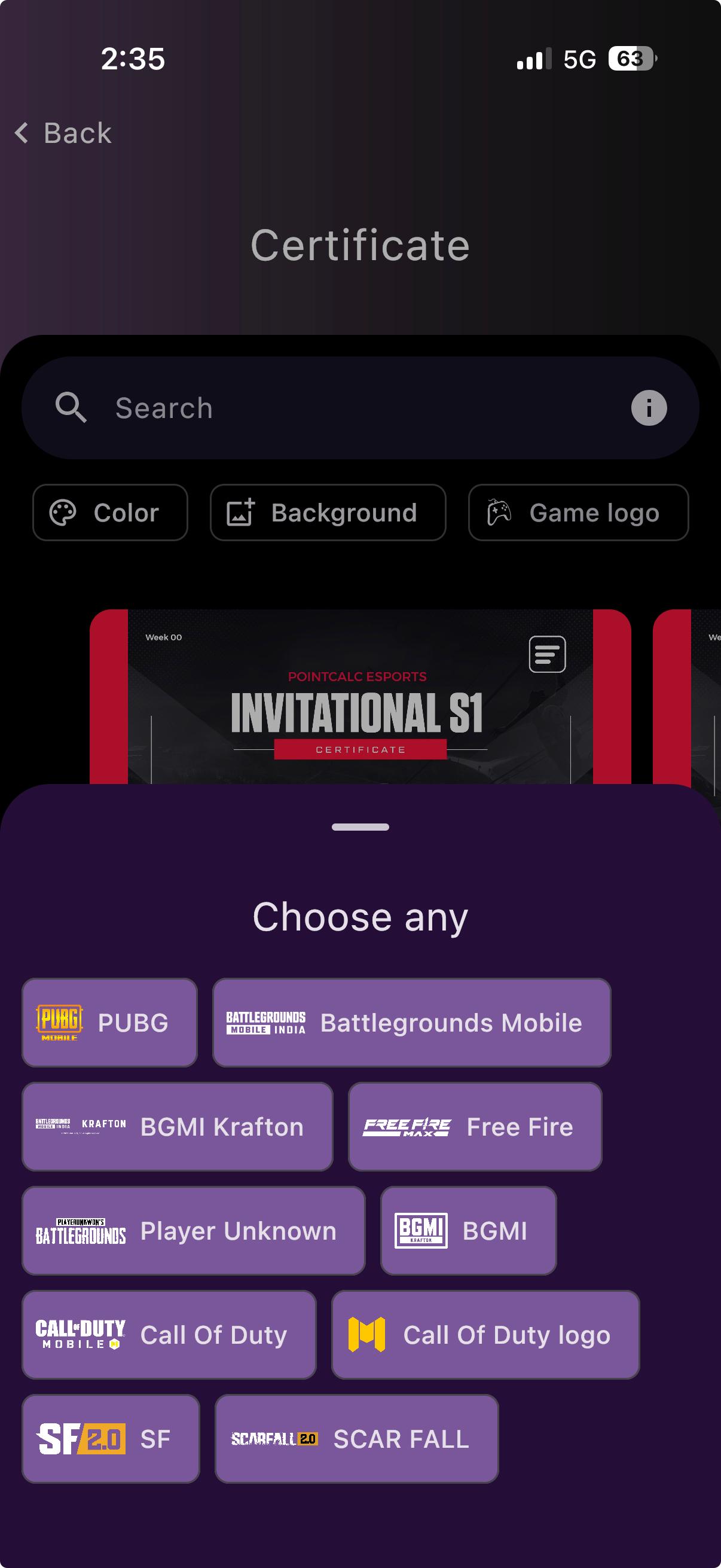 Colour, background & game logo
