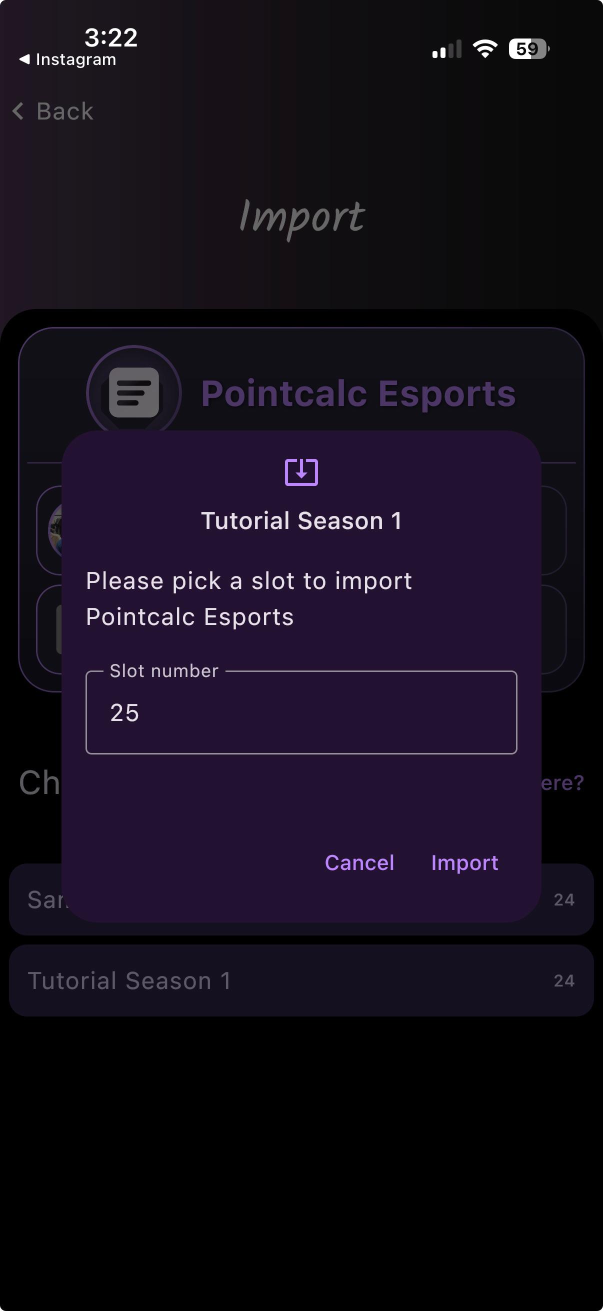 Import a Team Card