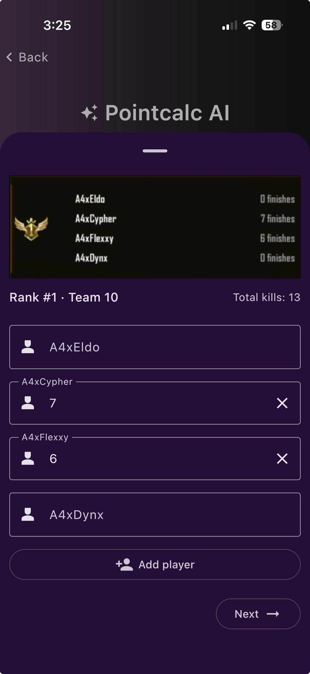 Add player kills (for Fraggers)