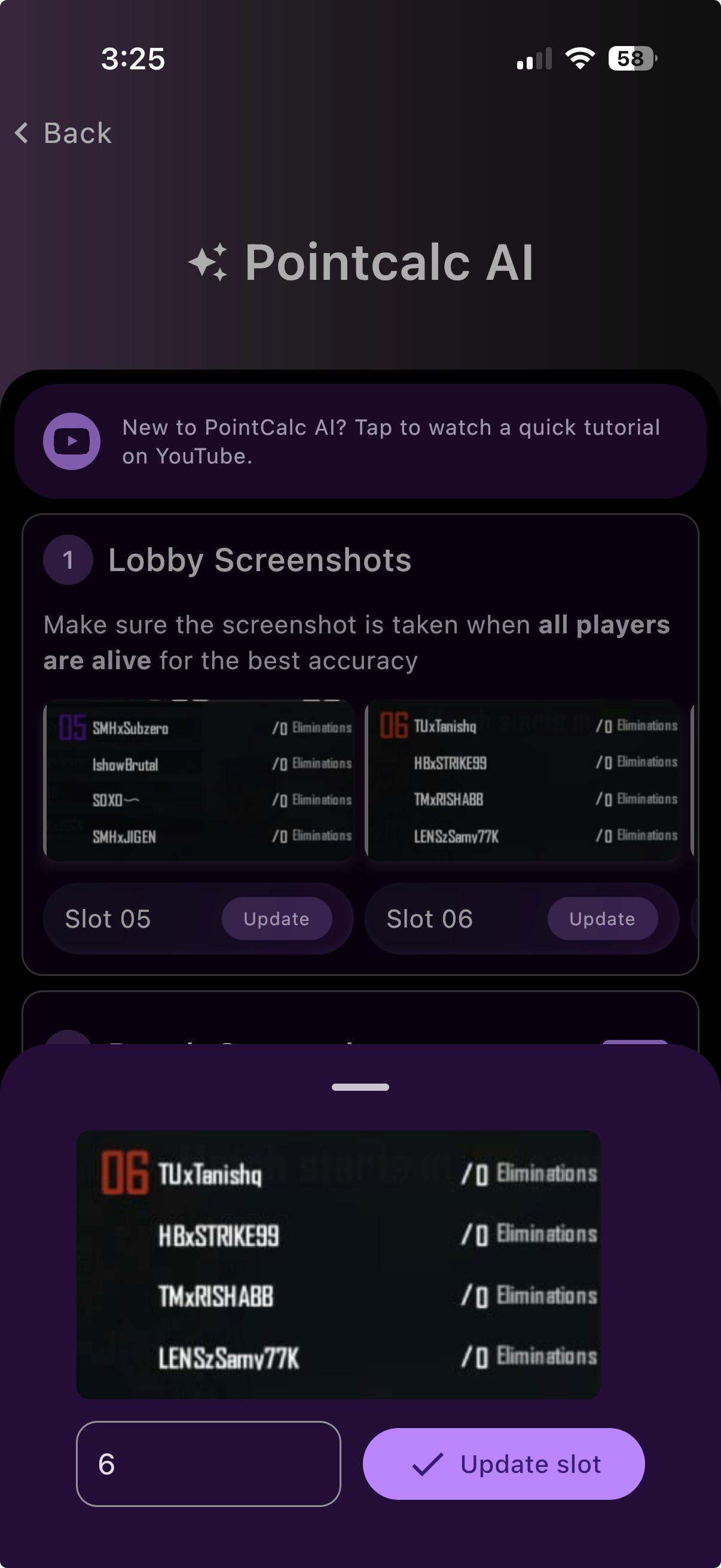 Fix a slot number