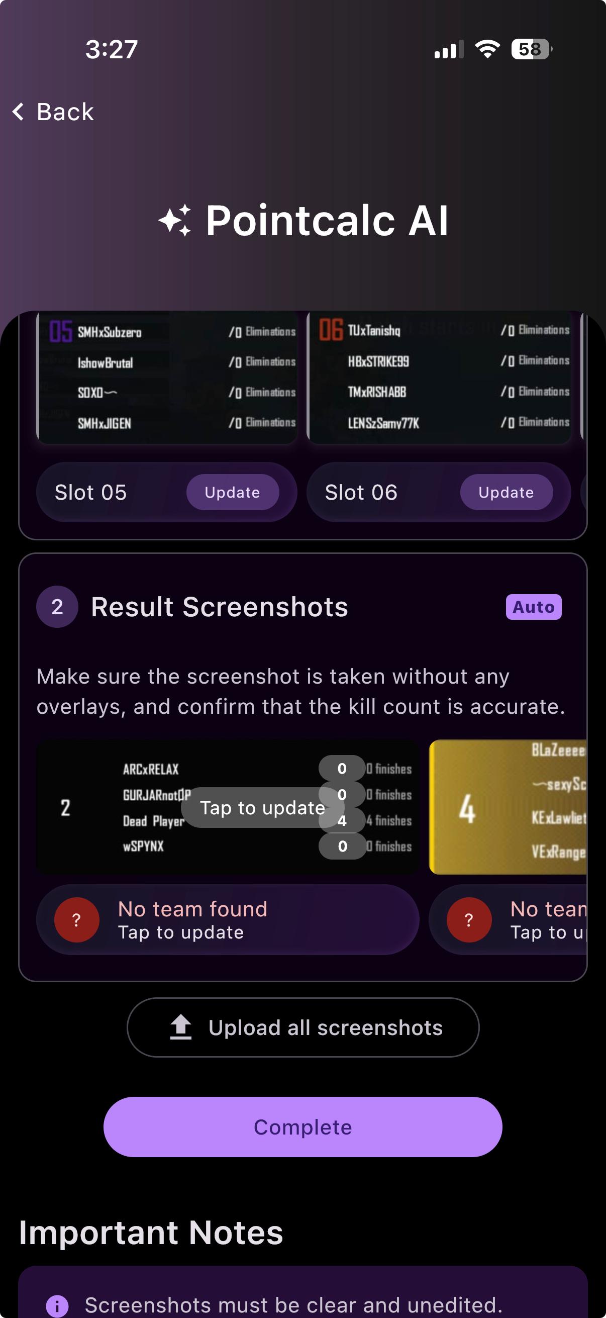 “No team found”