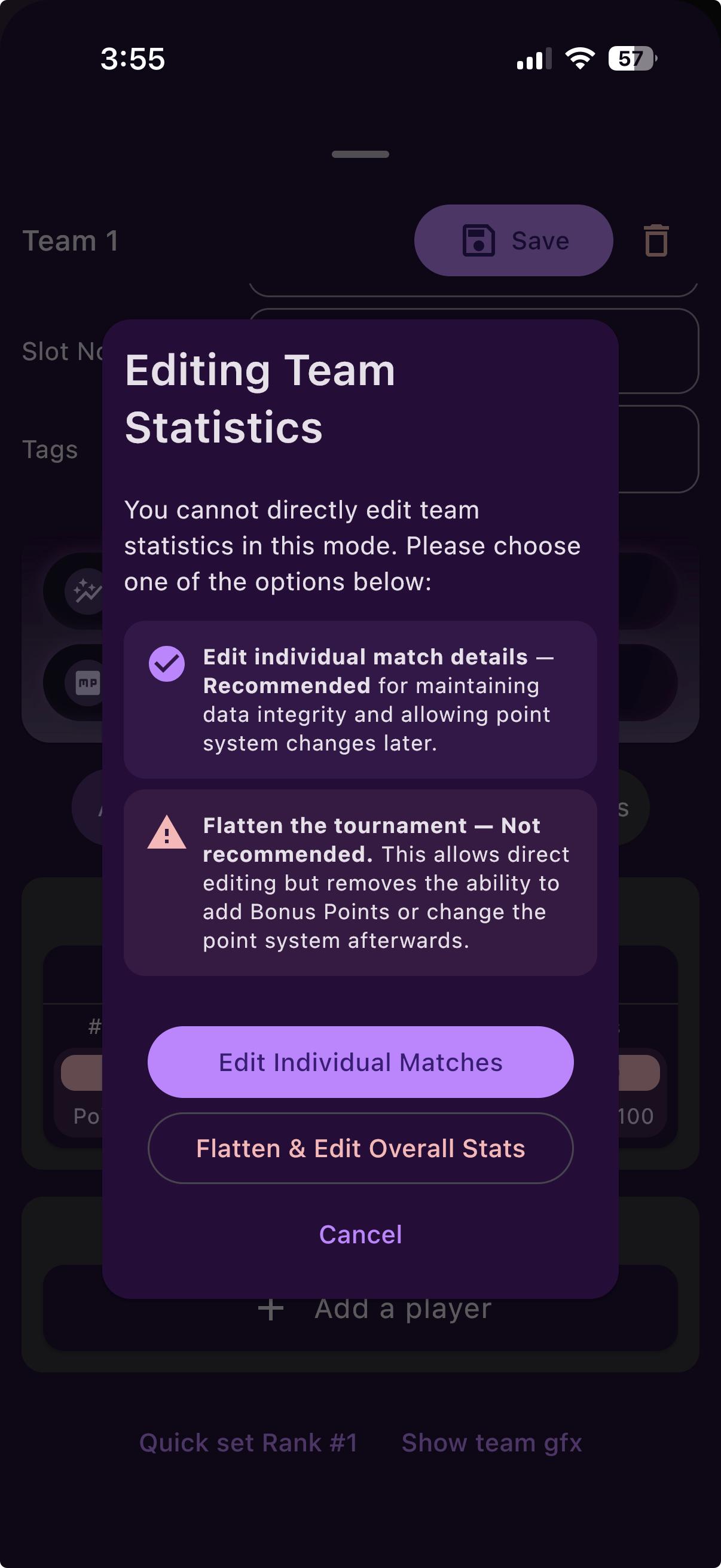 Flatten to edit freely