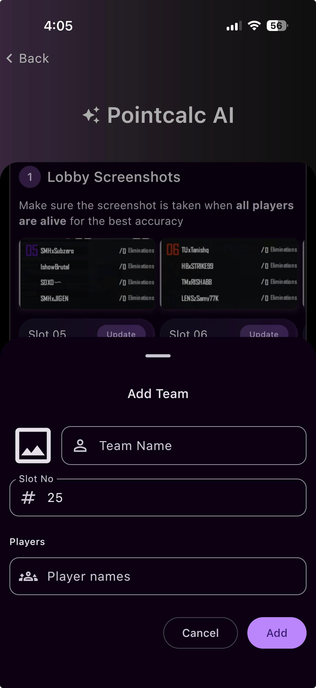 Add the missing team