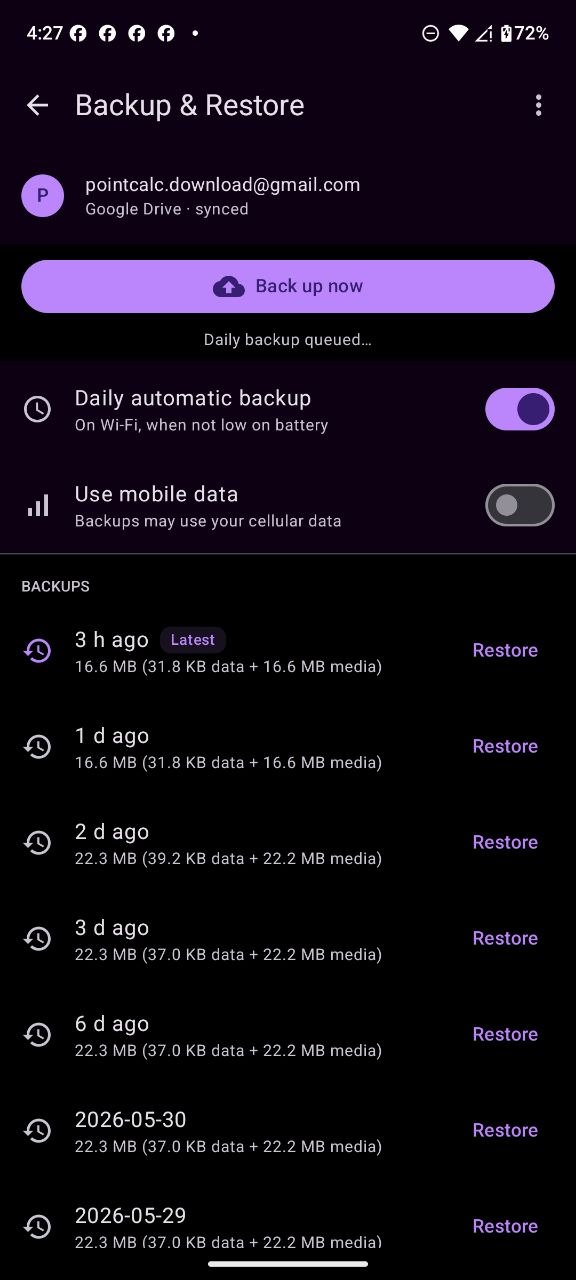On Android — Google Drive